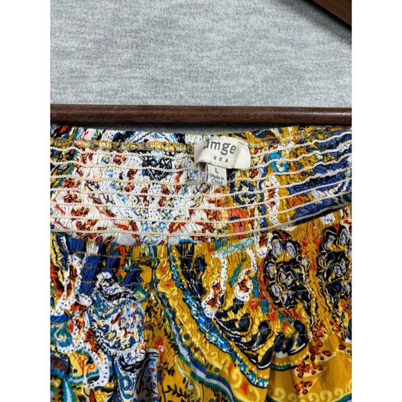 Umgee Womens Colorful Boho Style Blouse‎ Tassels Size L - Picture 3 of 7